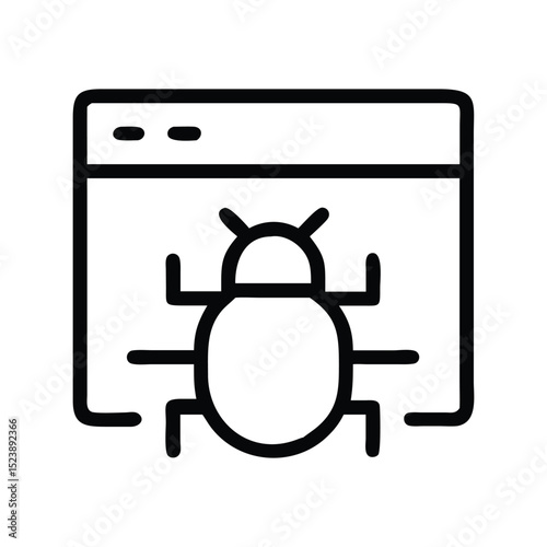 Malware icon vector. Virus and cyber threat symbol for antivirus, security, and cybersecurity use


