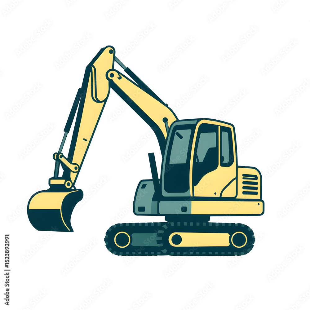 excavator on white background excavator on white background