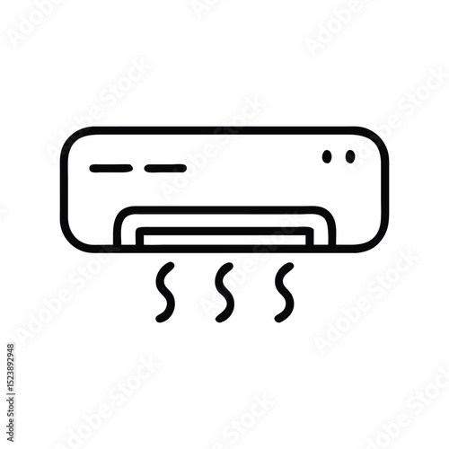 Air conditioner icon vector. Cooling appliance symbol for home climate control and temperature

