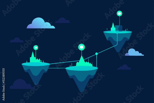 Flat vector illustration of a cruise ship on the sea, an icon of business travel and ocean transport design