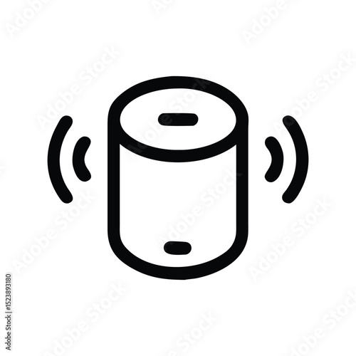 Smart speaker icon vector. Voice assistant device symbol for smart home audio and automation

