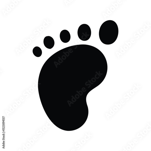 Baby footprint icon vector. Newborn symbol for birth announcements or parenting designs

