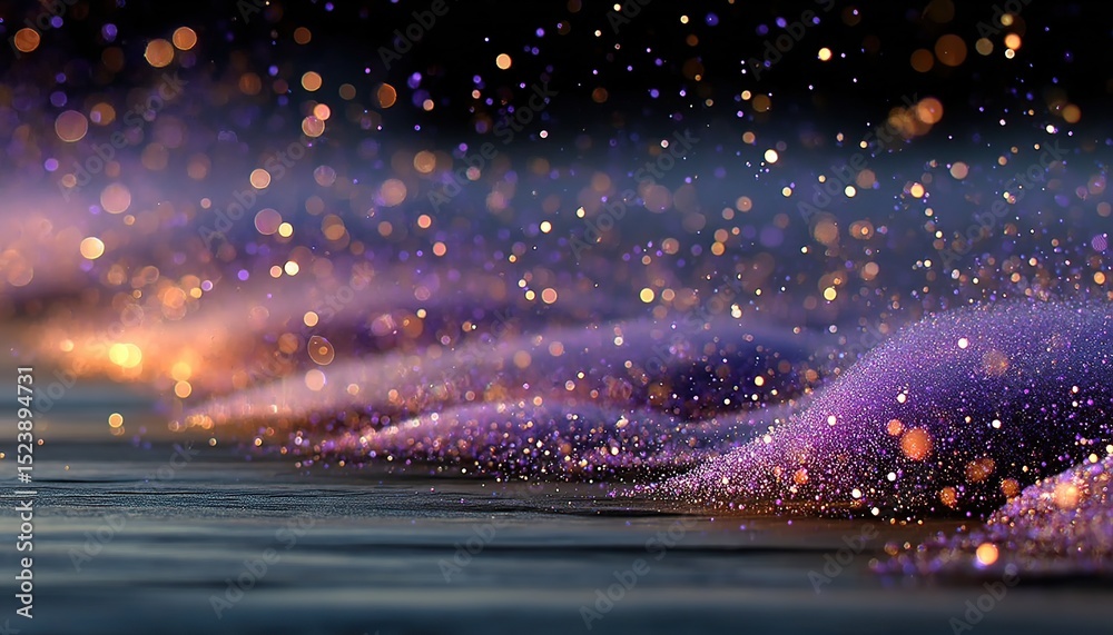 Fototapeta premium Sparkling Dust on Wooden Floor.