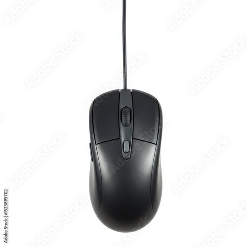 Ergonomic wired computer mouse for office and gaming use isolated