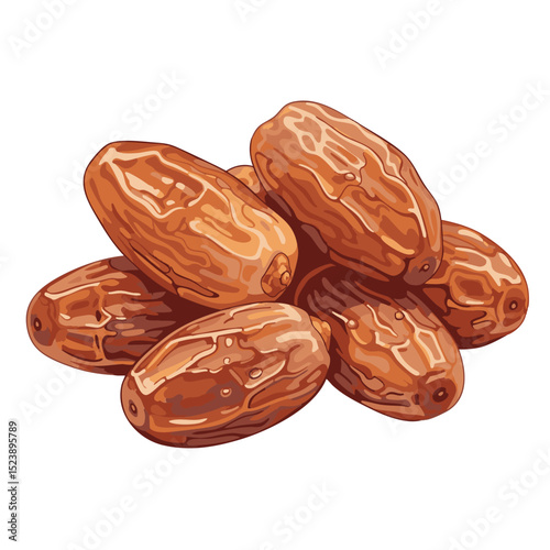 Vector Art of a Bunch of Dates Ready to Be Eaten