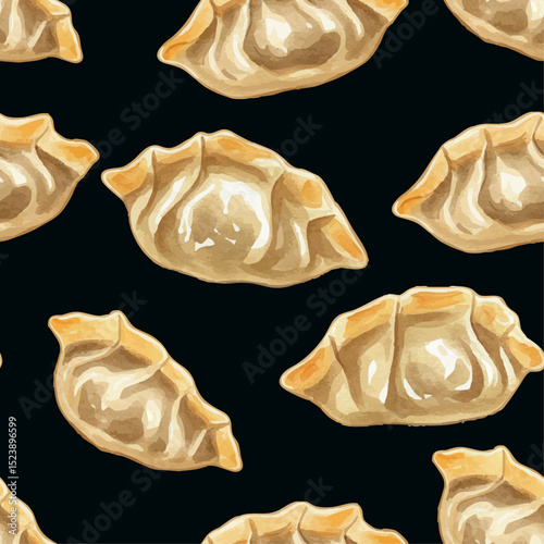 Vector watercolor Chinese Dim Sum / 水彩テイストの中華餃子ベクター
