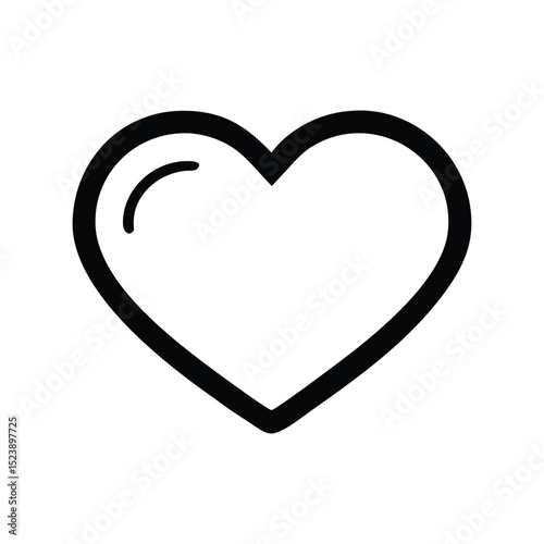 Valentine heart icon vector. Love symbol, romantic design, heart shape illustration, affection, and Valentine’s Day concept icon


