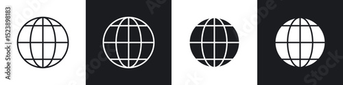 Website icons in flat and thin stroke style