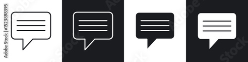 Text icons in flat and thin stroke style