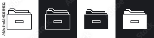 Store files icons in flat and thin stroke style