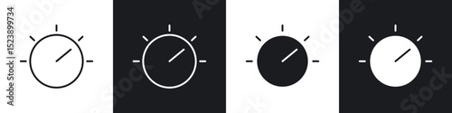 Knob icons in flat and thin stroke style