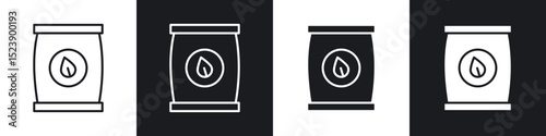 Fertilizer icons in flat and thin stroke style