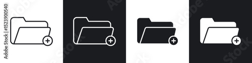 Create folder icons in flat and thin stroke style