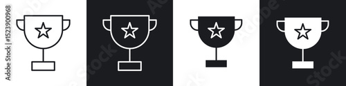 Award icons in flat and thin stroke style
