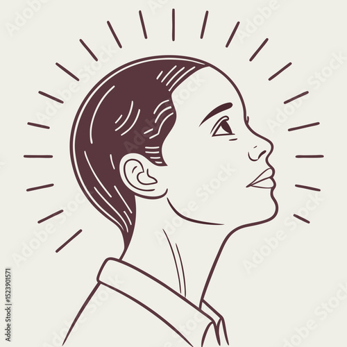 "Thinking in Mind – Conceptual Brainstorming Vector Illustration"

