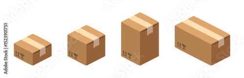 Package vector icon set. Carton box emoji illustration. Carton box vector isolated emoticon, vector 10 eps.