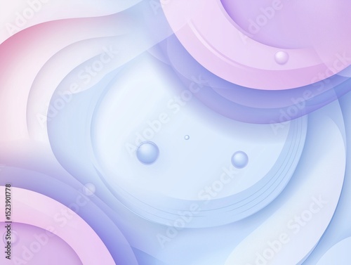 Abstract Fluid Overlapping Circles and Curved Shapes with Soft Bubble Elements Background