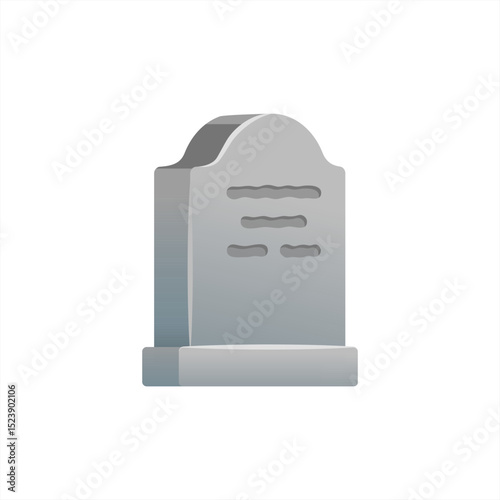 Emoji tombstone cartoon with the inscription RIP, icon. Design element isolated on light background. Vector 10 eps.