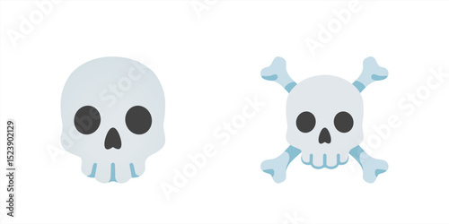 Top quality emoticon. Skull face emoji isolated, dead emoticon face emoji. Popular element. Emoji 10 eps.