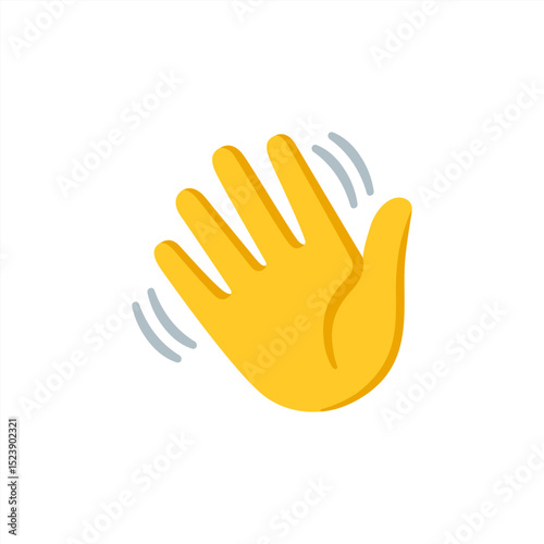 Waving hand, Hi emoji. Cartoon Gesture Icon. Hello welcome or goodbye gesture icon. Vector 10 eps.