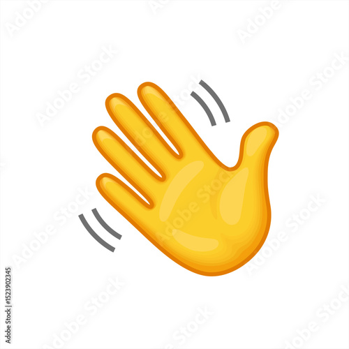 Waving hand emoji gesture vector isolated icon illustration. Waving hand gesture icon, vector 10 eps.