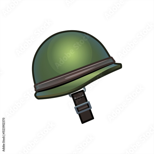 Helmet emoji. Military helmet on a white background.