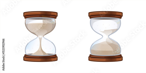 Time is running out hourglass sand vector emoji, vector 10 eps.