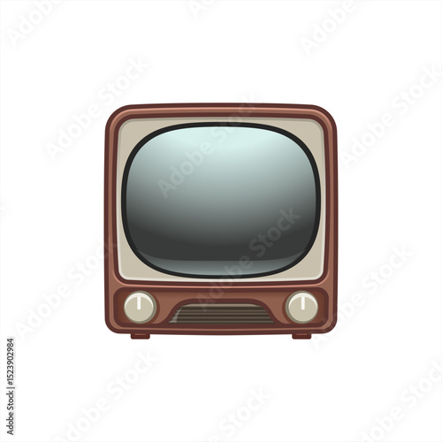 Cute retro TV set, Emoji retro tv icon.