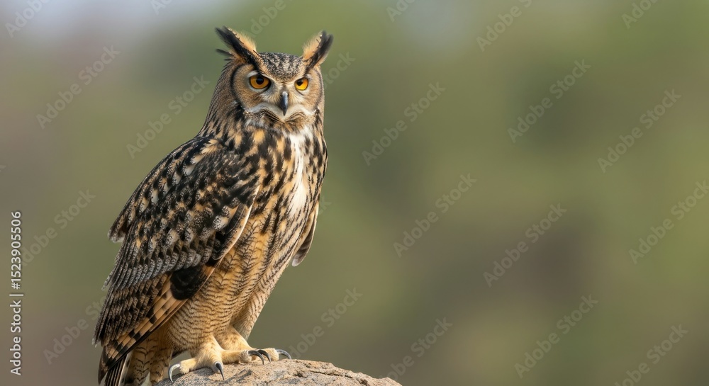 Obraz premium Detailed close-up of an eagle-owl.