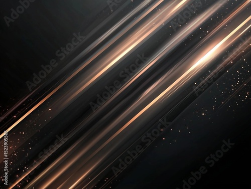 Dynamic Abstract Light Trails on Dark Background with Glowing Particles and Modern Motion Blur Effect