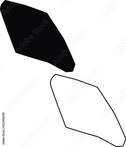 Map of Kinman Pond California USA Silhouette Flat and Outline Design