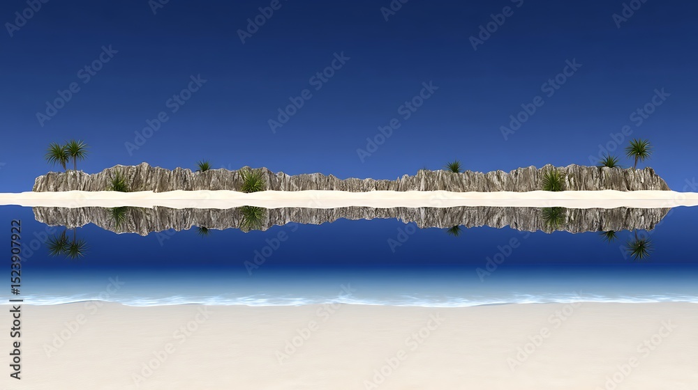 Fototapeta premium Surreal tropical beach with sky reflection