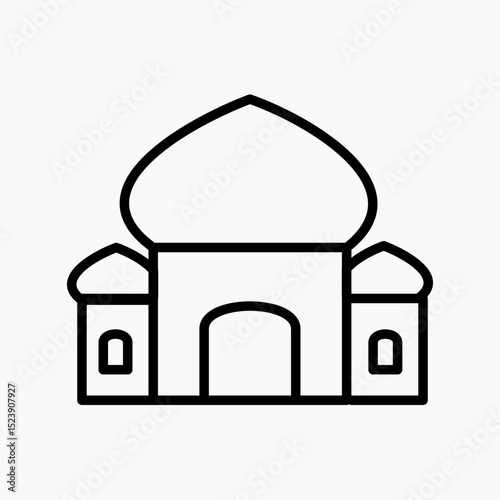 Simple Mosque Icon – Islamic Line Art