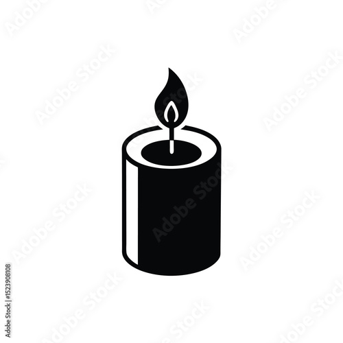 Candle Flame Vector Silhouette Clean Curves