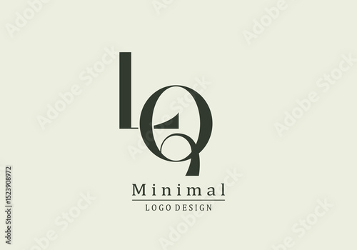 LQ minimal line art log design, linear logo,
