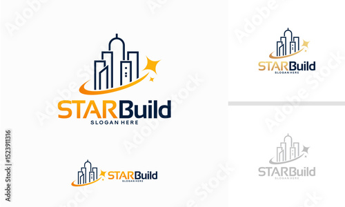 Star Building logo designs concept, Shiny Building logo template vector