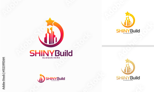 Star Building logo designs concept, Shiny Building logo template vector