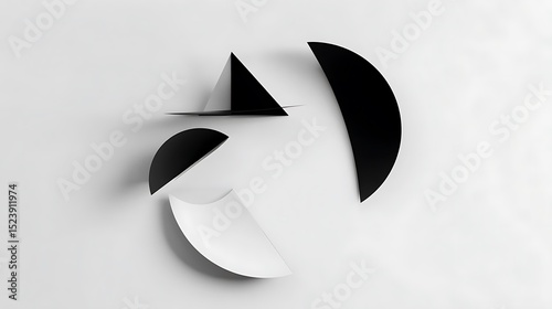 Abstract geometric shapes on white backdrop