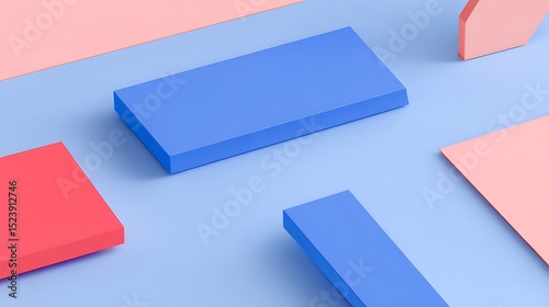 Abstract geometric shapes on pastel background