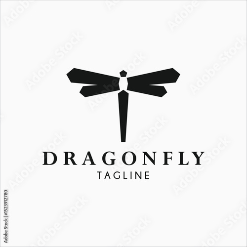 dragonfly logo vector illustration design