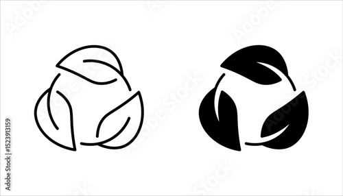 organic recycle icon set, eco care, reusable environmental, ecology friendly reuse, vector illustration on white background