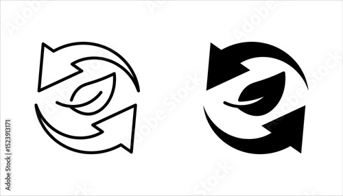 organic recycle icon set, eco care, reusable environmental, ecology friendly reuse, vector illustration on white background