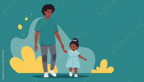 Father's Day Celebration - Heartfelt Family Bond Illustration.