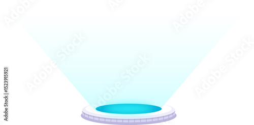 Futuristic Hologram Spotlight Platform Vector Sci-Fi Blue Light Projection