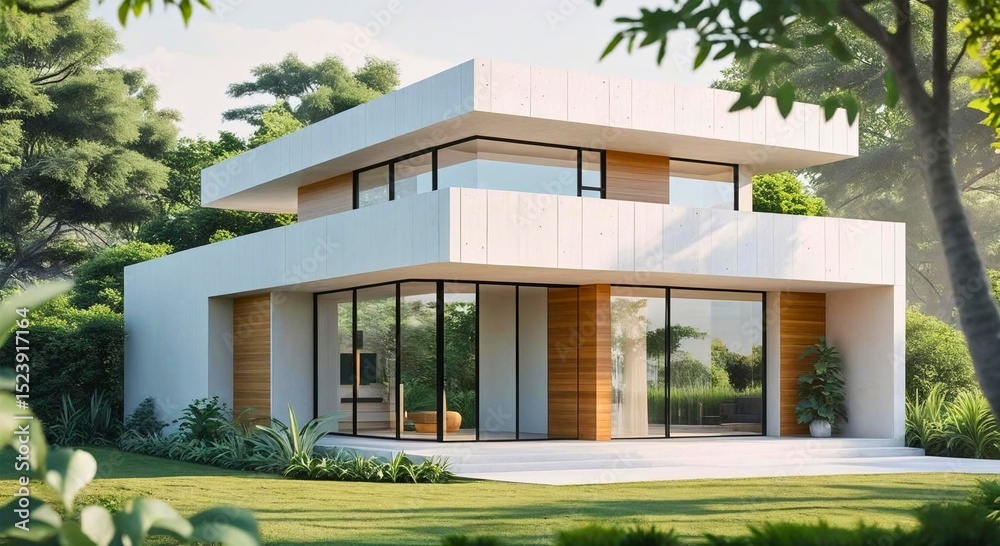 Fototapeta premium Modern Minimalist House – AI Render