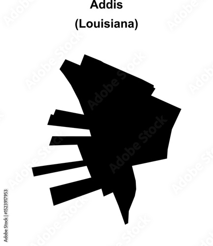 Addis (Louisiana) blank outline map