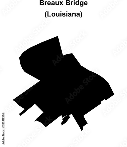 Breaux Bridge (Louisiana) blank outline map