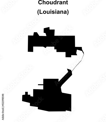 Choudrant (Louisiana) blank outline map