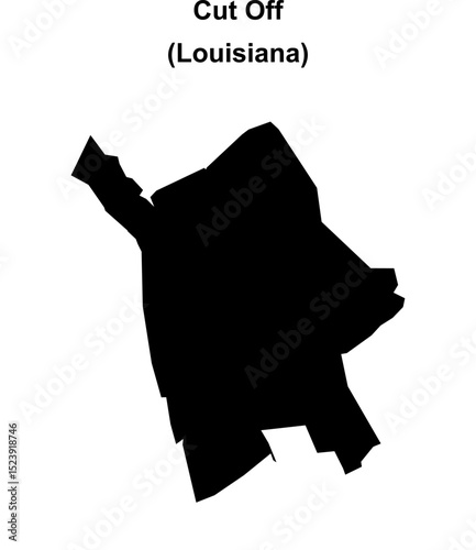 Cut Off (Louisiana) blank outline map