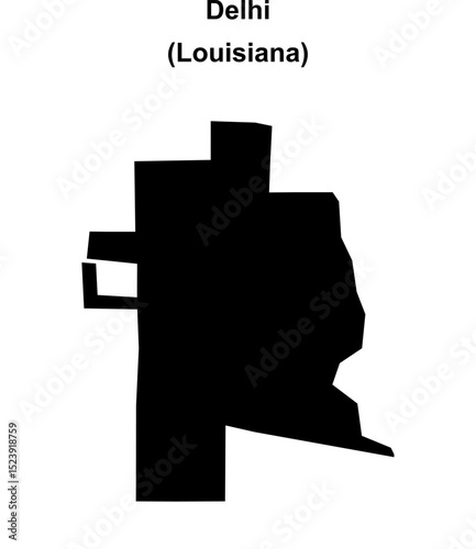 Delhi (Louisiana) blank outline map
